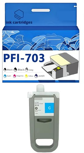PFI-703MBK PFI-703BK PFI-703C PFI-703M PFI-703Y Tintenpatronen kompatibel für Canon IPF 810 810pro 820 820pro IPF825 815 Tintenstrahldrucker, auslaufsicheres Design 1 Pack Cyan