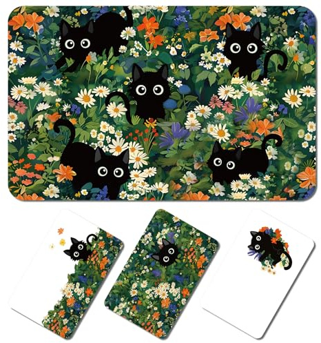 Honoson Set di 16 cover per carte di credito, adesivi per carte di debito, eleganti, impermeabili, in PVC, anti-rughe, idea regalo divertente (gatto, verde)