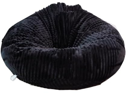 Soft Bean Bag Chair Cover No filler Sofa Cover Storage Bean Bag Cover Organizing Children Plush Toys (Black, 4 feet-43.3*43.3*27.6)