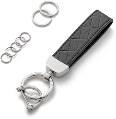 AOKSUNOVA Schlüsselanhänger Auto Leder Schlüsselband Damen | PU-Material, ca. 9 cm Länge, Autoschlüsselanhänger mit Schlüsselring für Schlüssel und Taschen, kompakte Form mit D-Ring