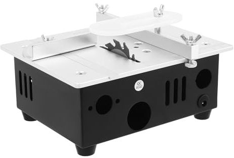 Mini Tischkreissäge 96W, Präzise Tischsäge mit 4 Sägeblättern & Absaugschlauch, 5000 U/min Mini Kreissäge für Holz/Acryl, Inkl. Adapter für Modellbau und Hobbyprojekte