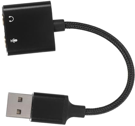 TOGEVAL Adaptador de Audio Externo USB con Tarjeta de Sonido y Divisor para Auriculares y Micrófono Compatible con PC Portátil Tablet y Smartphone Fácil de Usar y Plug and Play