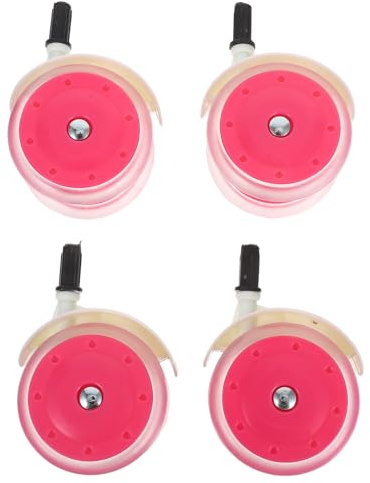 Kinderwagen Ersatzräder 4 Stück Rosa Pp Schwenkräder Leise | Schnelle Montage, Pflegeleicht, Geräuscharm Dank Dämpfungsmechanismus, für Trolley und Babystroller