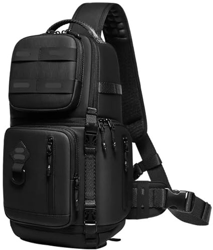 WCDFTASL Tactical Sling Camera Bag, Crossbody One-Shoulder Backpack with MOLLE and Tripod Holder for Photographers