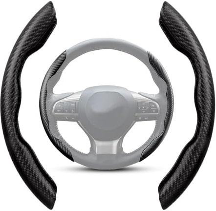 R-timer 2PCS Kohlefaserlede Segmentierter Lenkradschutz für Mercedes-Benz Citan Sprinter V 250 V 300, Auto Lenkradhüllen Lenkrad Abdeckung Atmungsaktiv Lenkradhülle,Black