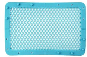 TOP-MAX Foldable Mesh Silicone Dishwasher Bag Basket with Buckle Lock for Small Items, Bottle Accessories, Utensils and Kitchen Gadgets (Blue Diamond Style)