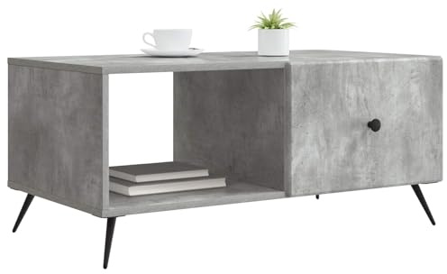 vidaXL Couchtisch Betongrau 90 x 50 x 40 cm Holzwerkstoff, Wohnzimmer, rechteckiger Couchtisch, Elegantes Design, viel Stauraum, moderner Stil, klassisches Möbelstück