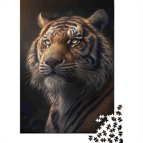 Majestätisches Tigerporträt 1000 Teile Puzzle Spiel Papier Puzzle für Erwachsene Realistische Tiermalerei Familienspiel Puzzle Entspannung Geschenk 52x38cm/1000pcs