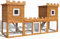Festnight Kaninchenstall Hasenstall Kaninchenkäfig aus Holz Doppelhaus 192 x 50 x 101 cm