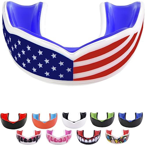 Oral Mart Kissen USA Flagge Mund Guard (Special Edition), (Wenn Kissen Charming) – PREMIUM SPORTS Mundstück für Lacrosse, Fußball, Rugby Boxen, Hockey oder jeden Kontakt Sport