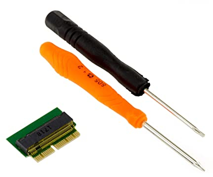KALEA-INFORMATIQUE Adaptateur M2 pour remplacer Le SSD d'origine d'un Portable Mac 2013 2014 2015 2016 2017 2018 2019 2020 en 12+16 Points par Un SSD M.2 NGFF PCIe M Key, avec Outils