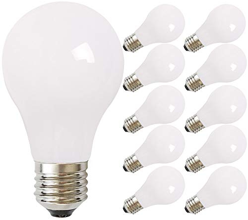 NCC-Licht 10 x LED Curved Filament Birnenform A60 0,85W fast 15W E27 Kunststoff stoßfest extra warmweiß 2400K (Opal, 10 Stück)