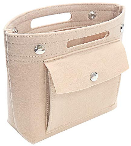 MISIXILE Mini-Tragetaschen-Organizer, Filz, leicht, für LV Neverfull PM, Speedy 25, Noé BB, NeoNoe – Beige