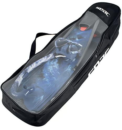 SEAC Apnoe, Rucksack Schultertasche für Lange Flossen und andere Freitauchausrüstung, 95x21x16cm, Schwarz