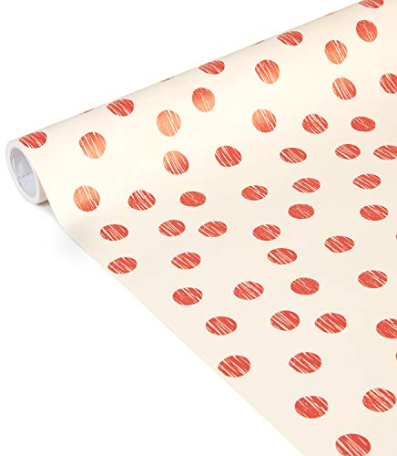 Clairefontaine 223865C - Rolle Geschenkpapier Excellia Tiny Rolls, 5m x 35 cm, 80g, 1 Rolle, Rote Punkte