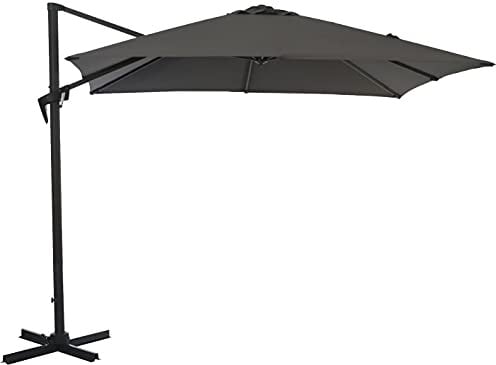 Proloisirs Parasol déporté carré en aluminium 3x3m Roma Gris