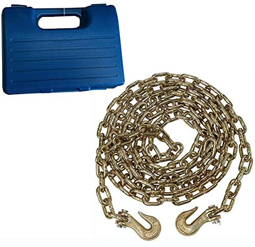 Wheels N Bits 2500lbs 14ft Heavy Duty 3/8'' Tow Towing Chain 2 Clevis Grab Hooks Farm Garage