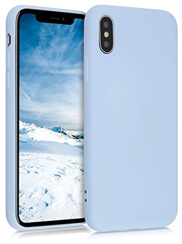 kwmobile Housse Compatible avec Apple iPhone X Coque - Housse de téléphone Souple et Fine en TPU Silicone - Bleu Clair Mat