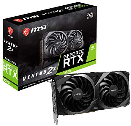 MSI Gaming GeForce RTX 3070 8 Go GDRR6 256-Bit HDMI/DP TORX Ventilateur 3.0 Ampère Architecture OC Carte Graphique (RTX 3070 Ventus 2X OC)