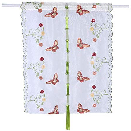 HERCHR Tende di Sollevamento in Tulle con Ricamo, romano pannelli finestra in voile, Poliestere Tenda per Soggiorno Camera Balcone Finestra e Interni, per camera da letto 80X150CM