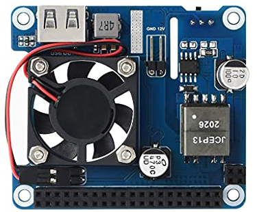 Power Over Ethernet HAT (Type C) for Raspberry Pi 3B+/4B, 802.3af/at Compliant Power-Sourcing Equipment Required High Power 12V 2A& 5V 4A