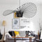 Hängeleuchte Vintage Wohnzimmer Led Vertigo Pendelleuchte E27, Schwarz / Weiss / Kupfer Vertigo Lampe 80 100 120 140 Cm, Fiberglas + PU Vertigo Lampenschirm, Deko Wohnzimmer Kronleuchter ,Noir,120cm