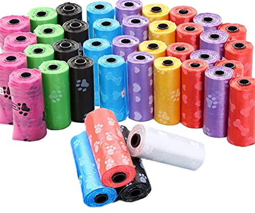 600x Hundekotbeutel bunt mit Aufdruck 30 x 22 cm (40 Rollen mit je 15 Beutel)