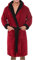 QinMMSPORTS Bademantel mit Kapuze Herren Morgenmantel Super weich Herren Fleece Robe Saunamantel Bademantel warm und kuschelig Langarm Saunamantel mit Gürtel und Taschen, S - 5XL (Rot, L)