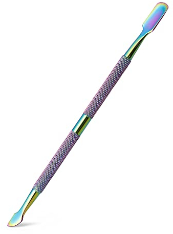FVION Nail Cuticle Pusher Cuticles Remover Manicure Tool - Titanium Steel Nail Polish Removal Tool with Anti-Slip Handle
