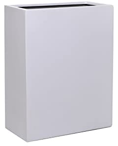 VIVANNO Pflanzkübel Raumteiler Sichtschutz Fiberglas ELEMENTO Weiß matt - 59x30x75