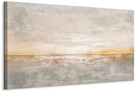 murando - Leinwandbild Betonoptik Meer Himmel, Schlafzimmer, Wohnzimmer | Hochwertige Leinwand, sofort aufhängbar, ideal fürs Wohn- oder Schlafzimmer, wasserfest und lichtecht, langlebig, stilvoll