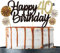 Tortendeko 40 Schwarzes Gold set Doppelseitiges Glitzerpapier Happy Birthday Cake Topper für Geburtstag Deko 40
