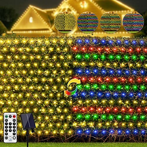Solar LED Navidad Luces de Hadas de Cortina,luces de malla con energía solar,4.5x1.5 m luces de árbol exteriores,luces de red para balcón,valla de decoración de cenador