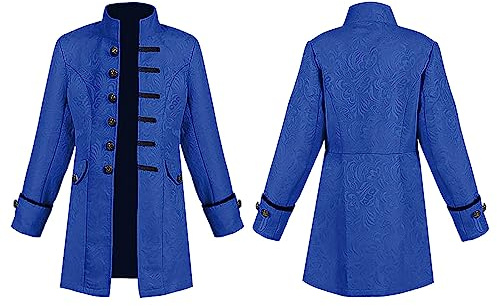 Boys Kids Gothic Steampunk Vintage Jacket Victorian Frock Coat Uniform Halloween Cosplay Role Play Party Trench Jacket Medieval Pirate Viking Tailcoat