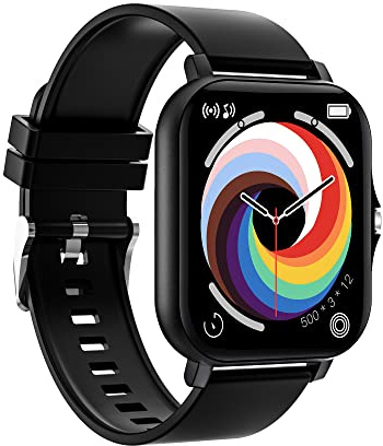 BVSPA Smartwatch mit Pulsmesser Schlafmonitor für Damen und Herren (Schwarz, P8/BVS-120)