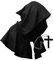 MAKFORT Halloween Umhang Unisex Mittelalter Kurzhaube Kapuzenmantel Devil Cape Wicca heidnische Kapuze Cosplay Maskerade Vampir Kostüm