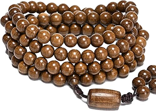 NOYOTA Meditation buddhistische Gebetskette, Armband, Perlenkette for Männer, Holz, Mala-Perlen 108 Halskette, Holz-Gebetskette, Buddha-Perlen-Schmuck