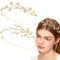 DonLeeving 2 Pcs Gold Rhinestone Alloy Five-pointed Star Headbands Bridal Hair Hoop Decorative Headpiece Wedding Hair Accessories Ornaments for Elegant Women Girls