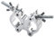 Lighting Truss Swivel Coupler Clamps for Lights, Lighting O Clamp Dj Light Pole Clamp Quick Release Dual Head Truss Clamp, Dual Swivel Tube Clamp Two Wrap Around Pipe Clamp Mounting Bracket 40mm-52mm