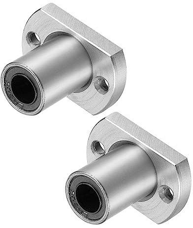 QUARKZMAN LMH8UU Lineare Sfere Cuscinetti x 2pz Cromo Acciaio Due Lati Taglio Flangia per Stampante 3D e CNC, [8mm Alesaggio Diametro, 15mm OD, 24mm Lunghezza]