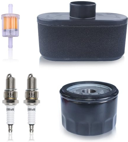 Haishine Luftfilter Ölfilter Zündkerzen Set für Kawasaki FR651V FR691V | Luftfilter Ölfilter Zündkerzen Kraftstofffilter Set für Kawasaki FR691V FR730V FS481V FS541V FS600V 11013-7047 49065-7007
