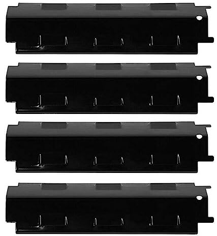 maxant Barbecue Heat Plate, 37CM Porcelain Steel Heat Shields, 4 Pack Heat Tents, Gas BBQ Replacement Parts, Flavorizer Bar, Burner Cover, Heat Deflector, Flame Tamer for Gas Grill