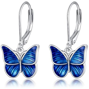 VONALA Schmetterling Ohrringe Hängend für Frauen Silber 925 Butterfly Earrings Schmetterling Ohrringe Schmuck Geschenke für Mädchen Damen
