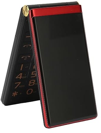 Zunate Flip Phone for Seniors, 2G Big Button Flip Cell Phone with Flashlight, Loud Speaker, 5900mAh Battery, Dual SIM, Radio, Basic Phone, 3 Inch HD Screen, Portable Pocket (Red)