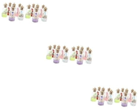 COHEALI 36 pcs drift bottle pendant glass charms keychain charms gemstone bottles charms milk tea charms for earrings glass vial charm glass jar charm glass necklace bracelet resin mini