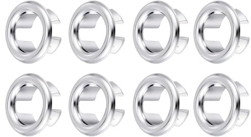 HNJUSR 8 Stück Waschbecken Überlauf Ring, Universelle Waschbecken Überlauf Abdeckung, Sinken Überlauf Ring, Trimmen Überlauf Ablasskappe für Küche, Bad, Waschbecken Loch