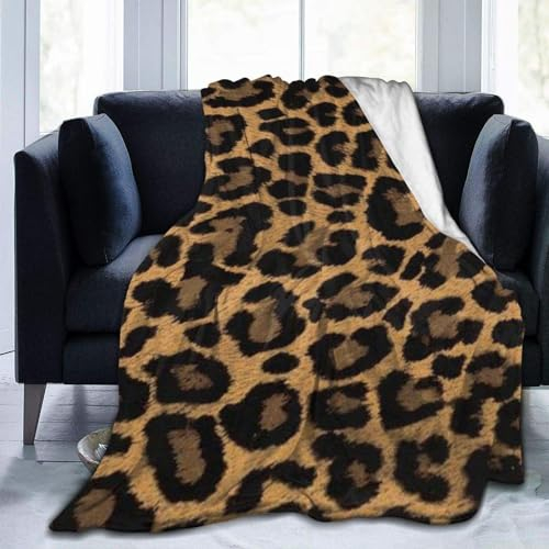SJSXWQN Kuscheldecke Grauer Leopardenmuster Kuscheldecke Flauschig für Couch und Bett Weich Warme Mikrofaser Wohndecke Fleecedecke als Tagesdecke Sofadecke Couchdecke - 150x200 cm
