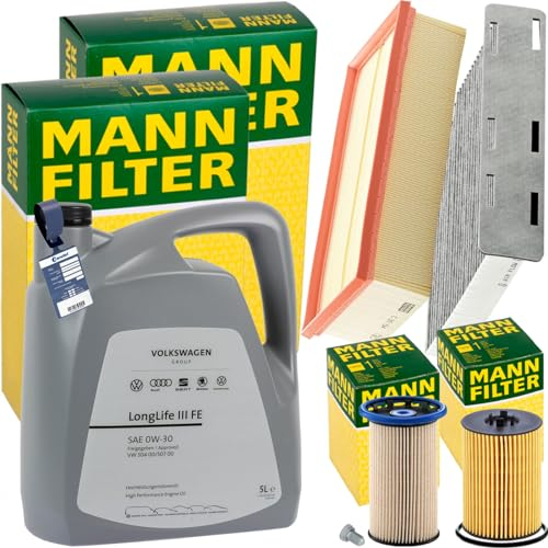 Inspektionspaket + 5L 0W-30 Öl passend für 2.0 TDI