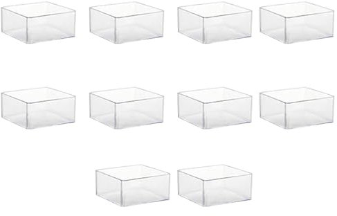 Leliafleury Lot de 10 embouts carrés en caoutchouc transparent antidérapant pour pieds de chaises, tables et bureaux - 60 x 60 mm
