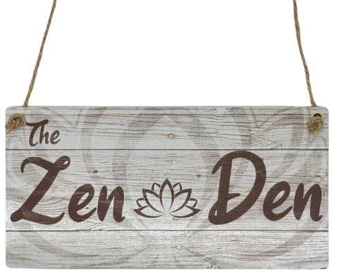 Second Ave The Zen Den Relax Wooden Hanging Rectangle Home Yoga Sign Plaque